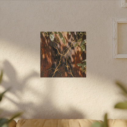 Kanso Rust Patina Canvas Art - Kintsugi Gold Vein