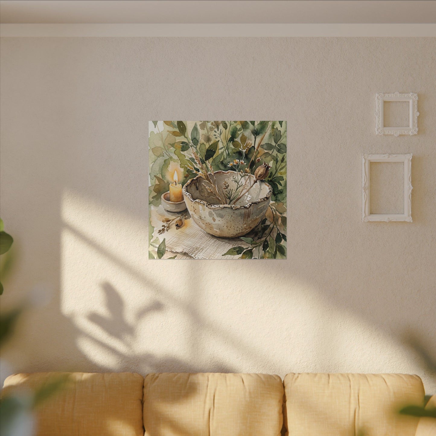 Ceramic Bowl Summer Canvas Art | Japandi Elegant Design