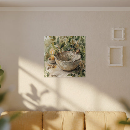 Ceramic Bowl Summer Canvas Art | Japandi Elegant Design