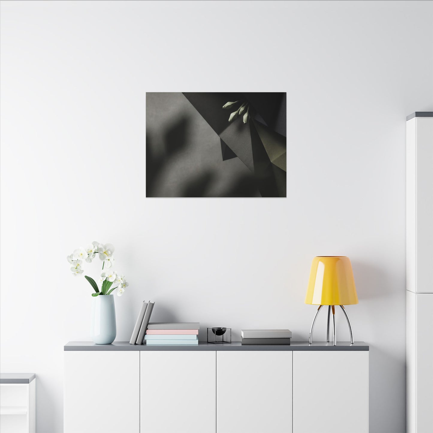 Paper Fold Moody Minimal Canvas Art | Luxurious Dark Japandi Art