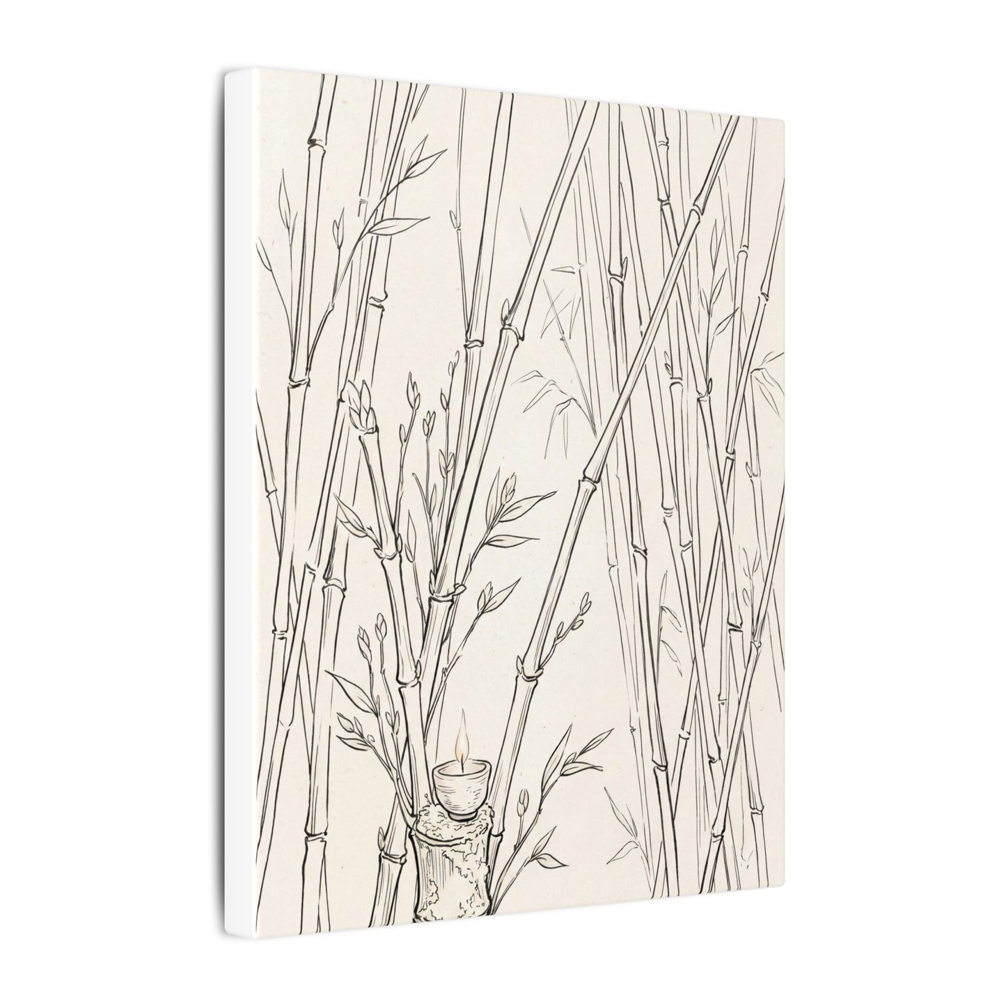 Candlelight Bamboo Grove Canvas Art - Japandi Fukinsei