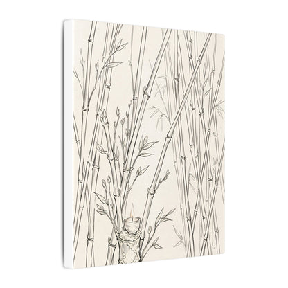 Candlelight Bamboo Grove Canvas Art - Japandi Fukinsei