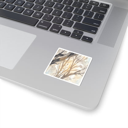 Elegant Shadow Play Sticker - Watercolor Japandi