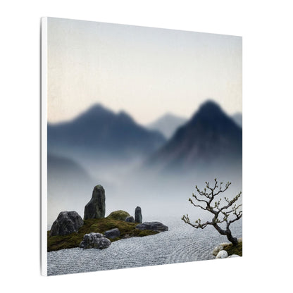 Mountain Mist Karesansui Canvas Art | Contemplative Zen Art