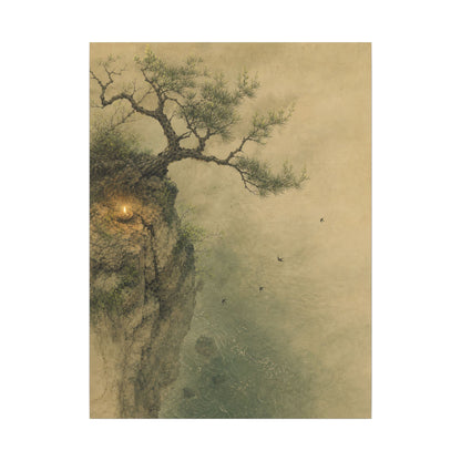 Spring Pine Tree Minimal Line Canvas Art | Earthy Decor