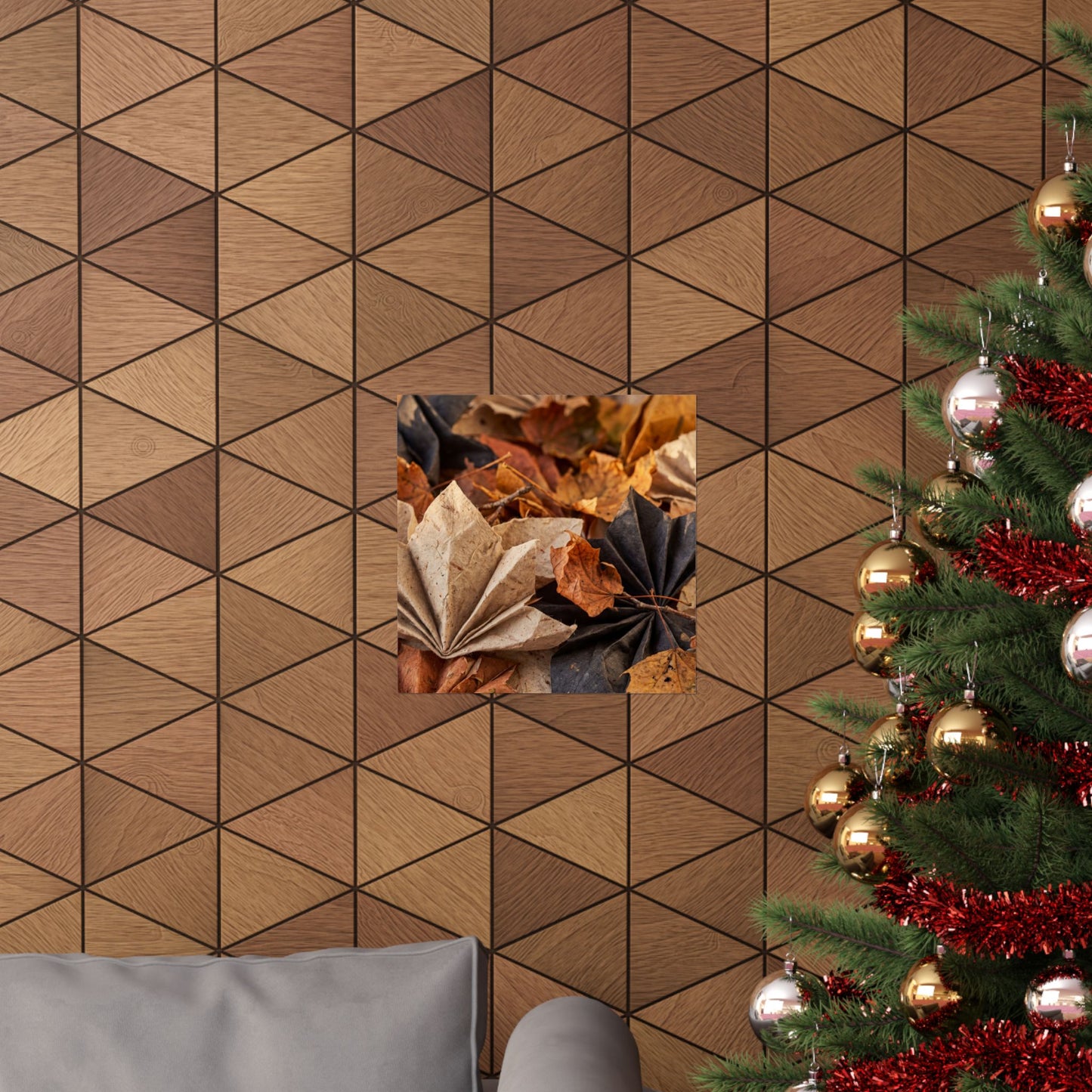 Paper Fold Wall Art Print | Autumn Japandi Texture Art