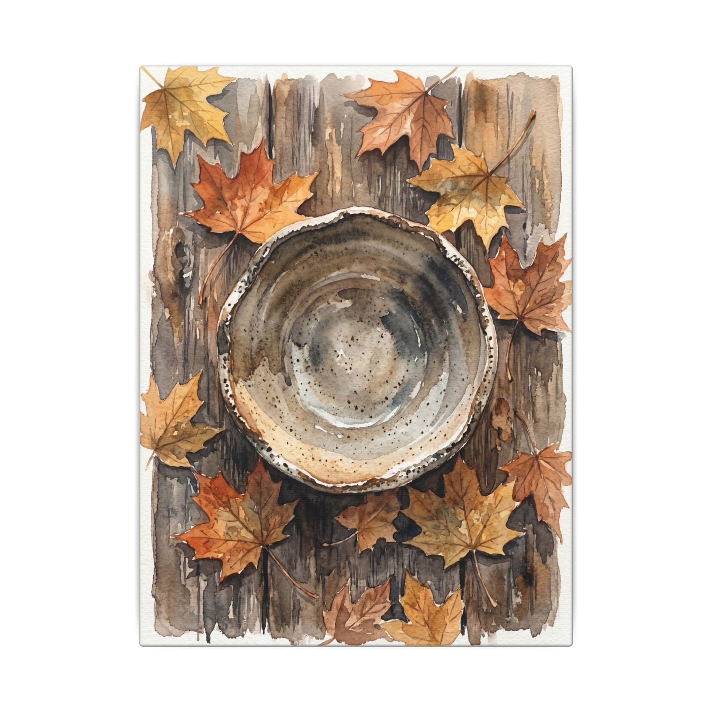 Ma Ceramic Bowl Canvas Art - Japandi Watercolor