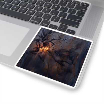 Dark Japandi Rust Patina in Candlelight | Charcoal Ink Sticker Art Print
