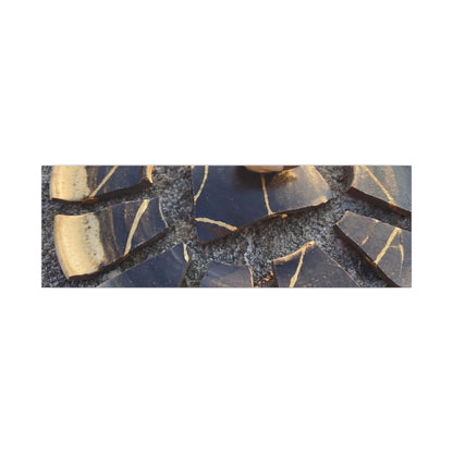 Golden Hour Broken Pottery Canvas Art - Kintsugi Datsuzoku