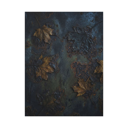 Shibui Rust Patina Canvas Art - Dark Japandi Charcoal Ink