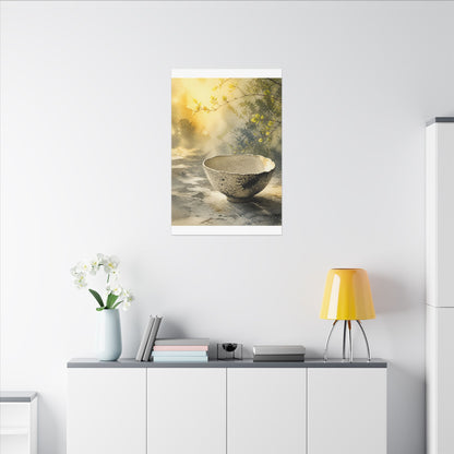 Cozy Ceramic Bowl Canvas Art - Watercolor Japandi