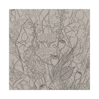 Summer Dried Flowers Minimal Line Canvas Art | Elegant Decor
