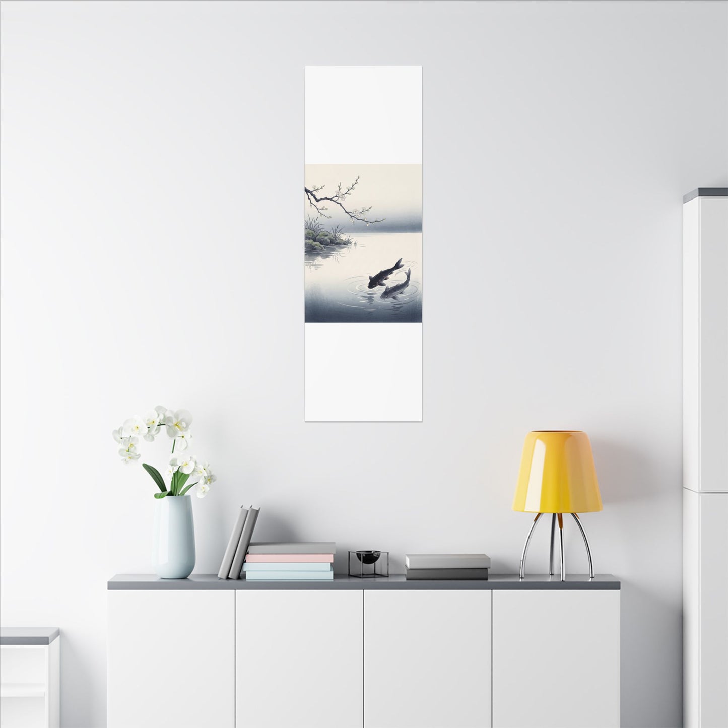 Ma Koi Pond Canvas Art - Zen Ukiyo E Inspired