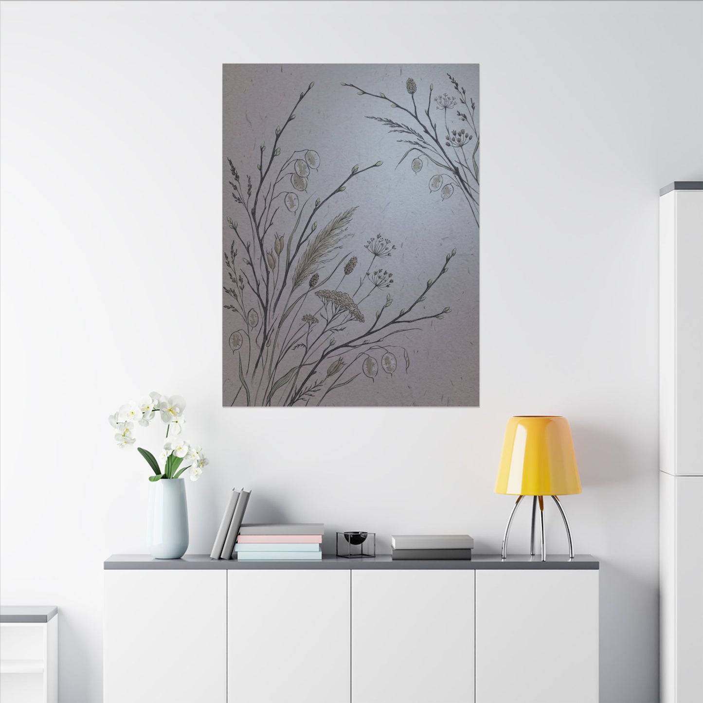 Spring Dried Flowers Japanese Pattern Canvas Art | Cozy Decor