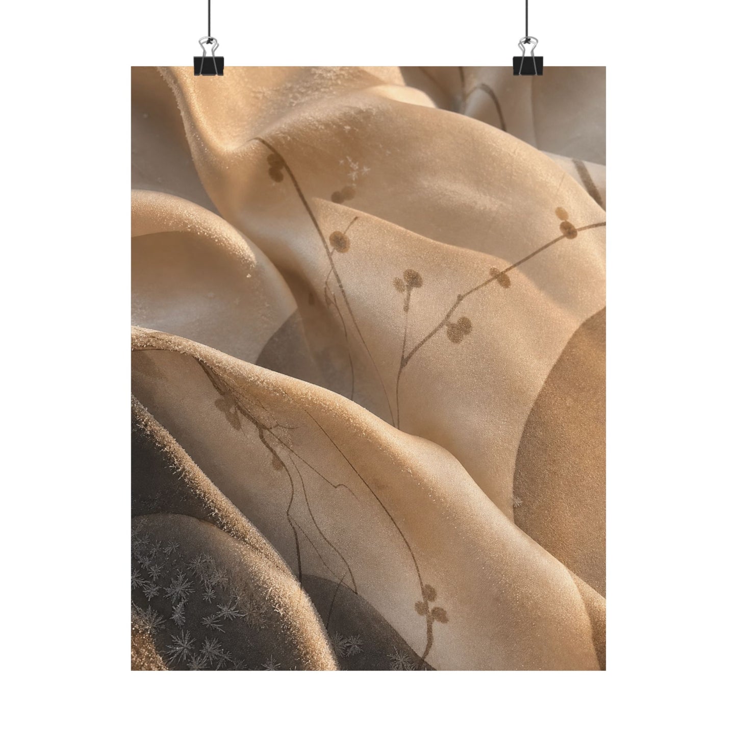 Silk Drape Winter Wall Art Print | Japandi Cozy Design