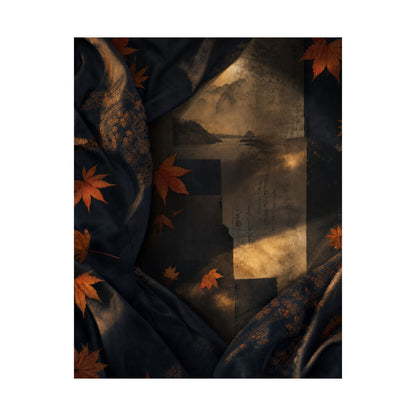 Autumn Silk Drape Shadow Zen Wall Art Print | Moody Decor