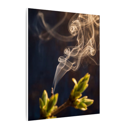 Golden Hour Incense Smoke Canvas Art - Dark Japandi Kanso