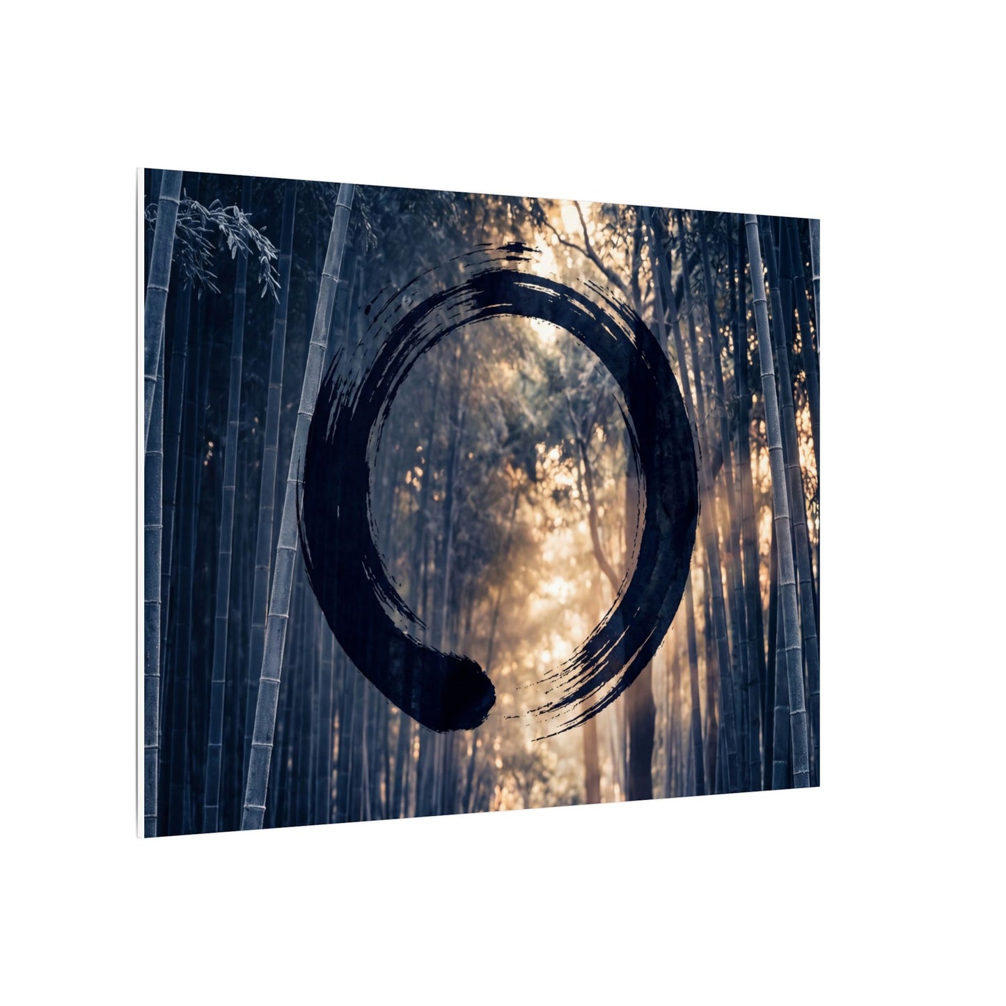 Bamboo Grove Canvas Art | Winter Zen Enso Art