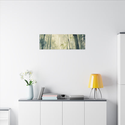 Bamboo Grove Spring Canvas Art | Zen Serene Design