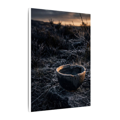 Kanso Ceramic Bowl Canvas Art - Dark Japandi Dark Texture