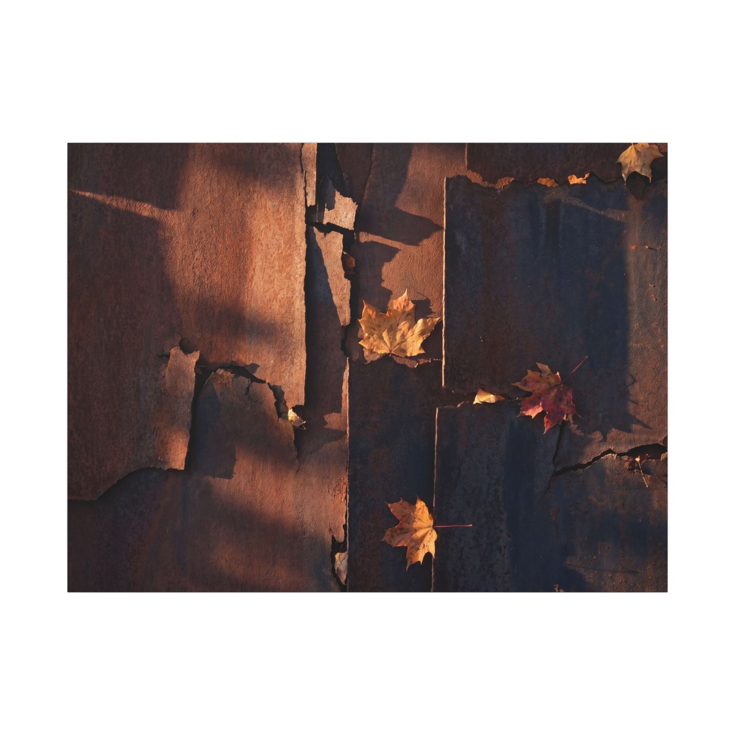 Seijaku Rust Patina Canvas Art - Dark Japandi Shadow Zen