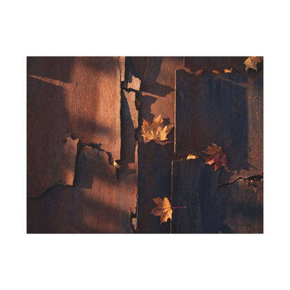 Seijaku Rust Patina Canvas Art - Dark Japandi Shadow Zen