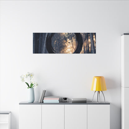 Bamboo Grove Canvas Art | Winter Zen Enso Art
