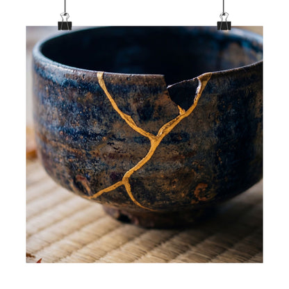 Autumn Tea Ceremony Gold Vein Wall Art Print | Healing Decor