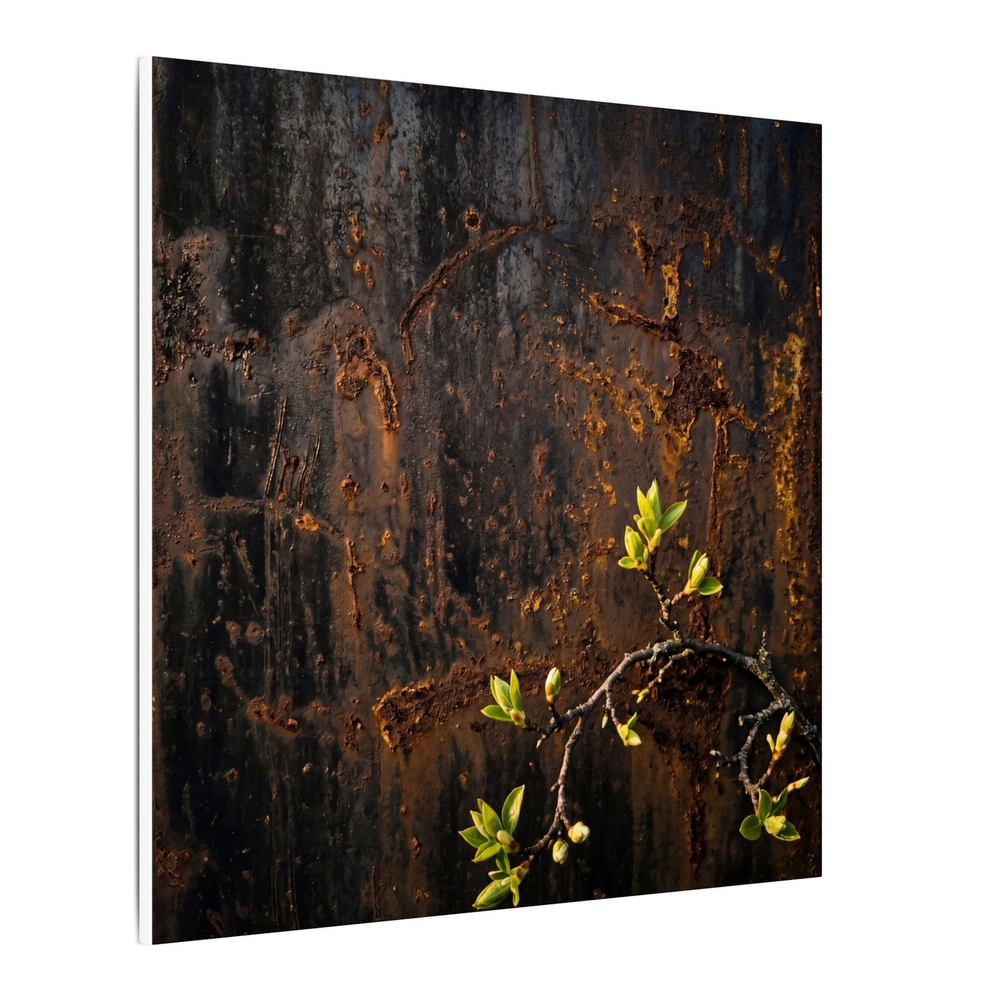 Golden Hour Rust Patina Canvas Art - Dark Japandi Fukinsei