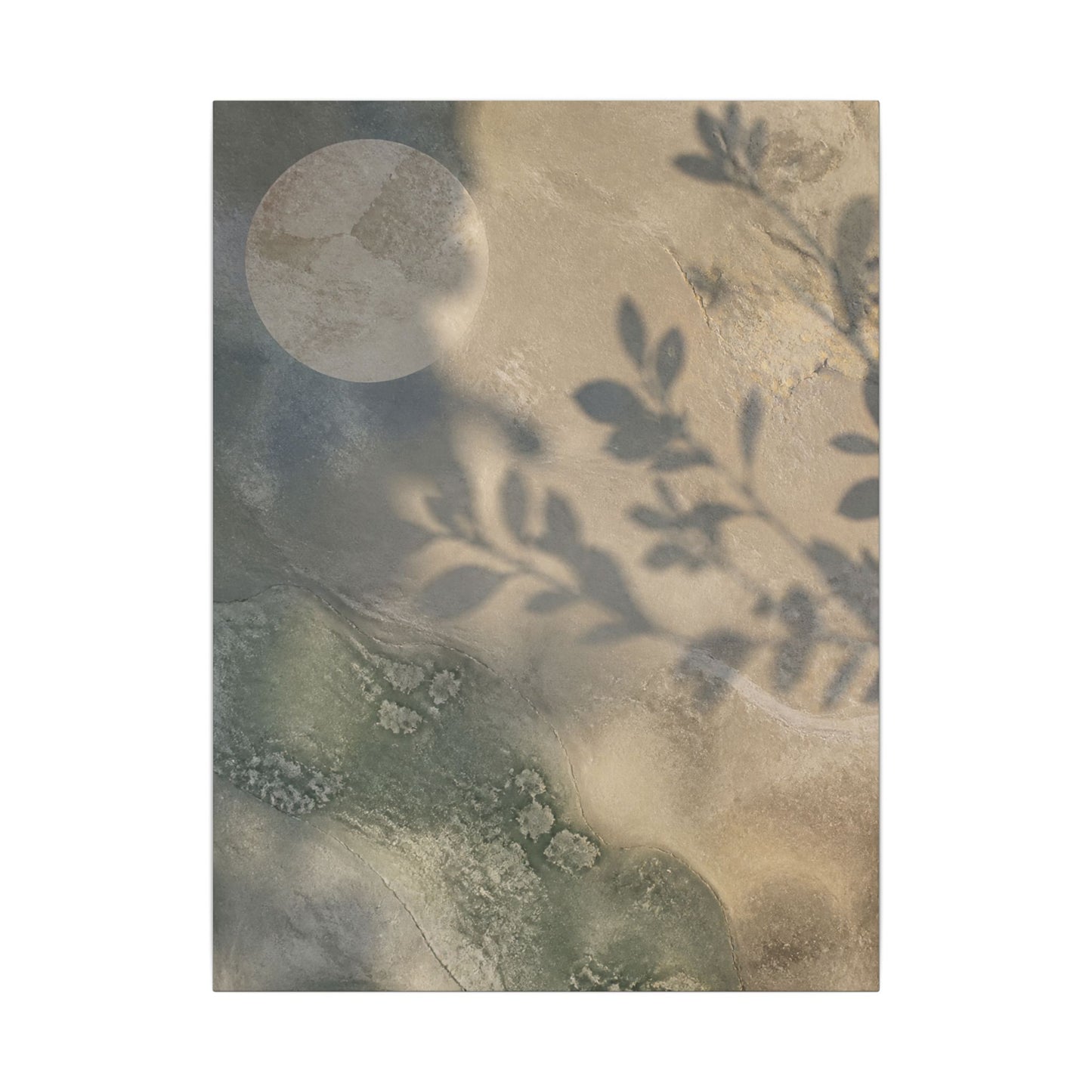 Japandi Shadow Play in Moonlight | Texture Canvas Art