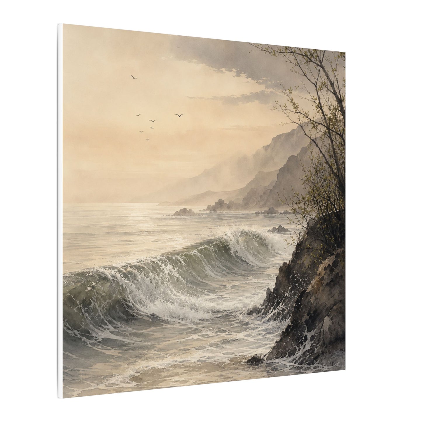 Ocean Wave Spring Canvas Art | Japandi Elegant Design