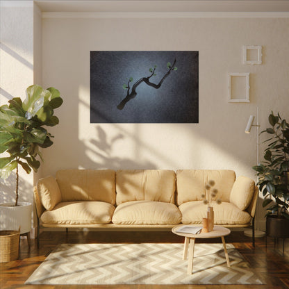 Ink Brushstroke Canvas Art | Spring Dark Japandi Moody Minimal Art