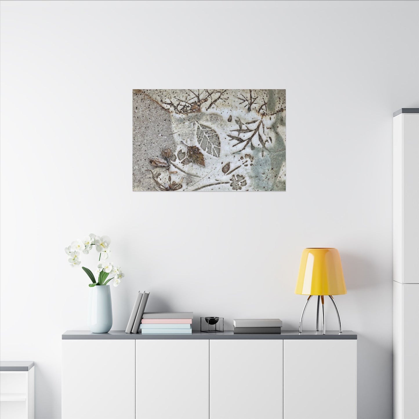 Ceramic Bowl Winter Canvas Art | Japandi Earthy Design