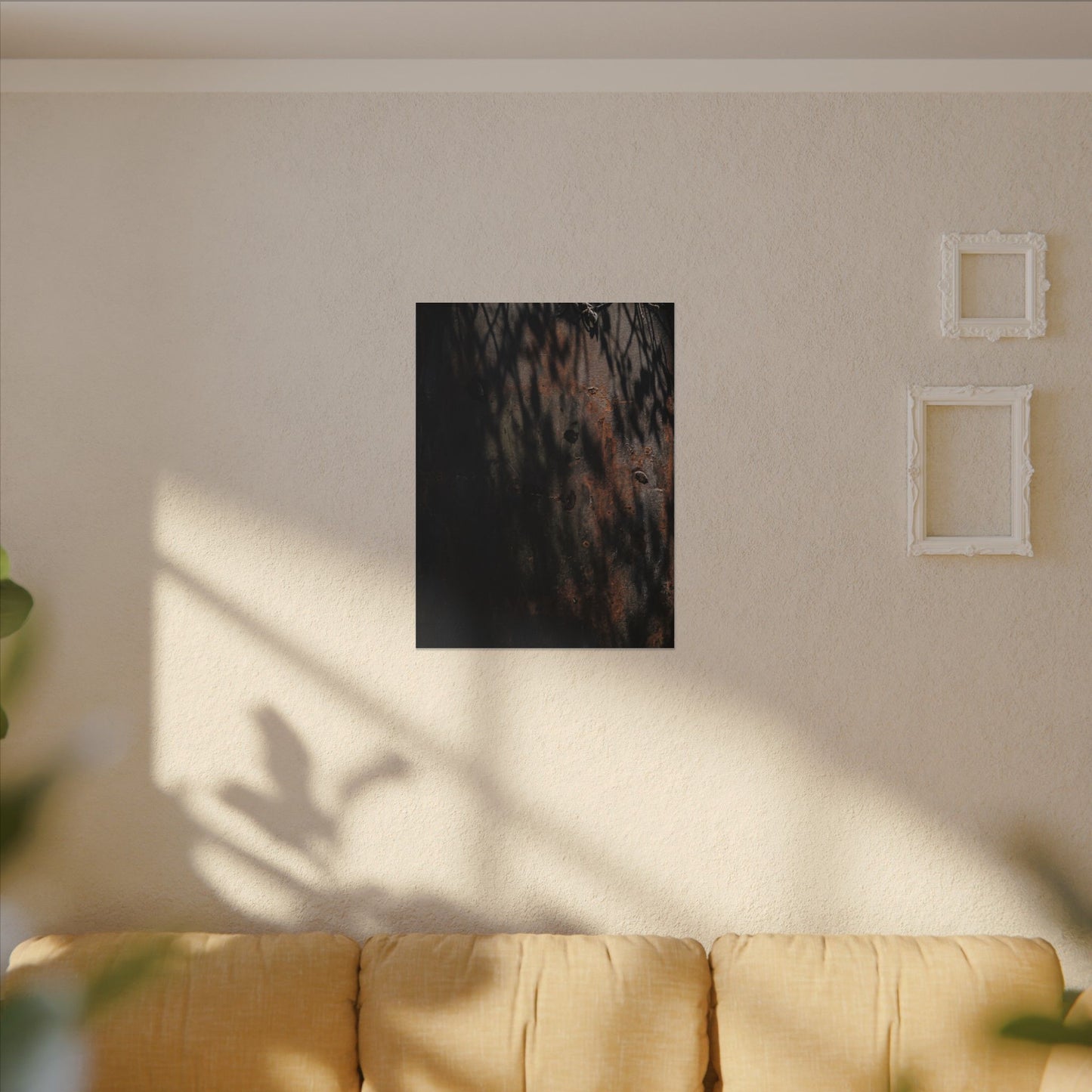 Rust Patina Shadow Zen Canvas Art | Luxurious Dark Japandi Art