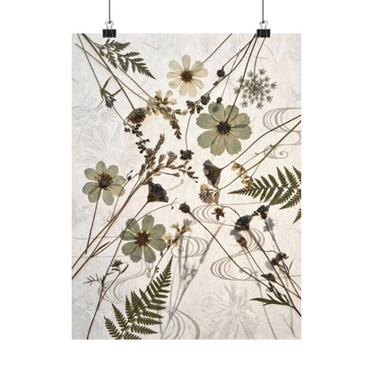 Kanso Dried Flowers Wall Art Print - Japandi Japanese Pattern Art Print
