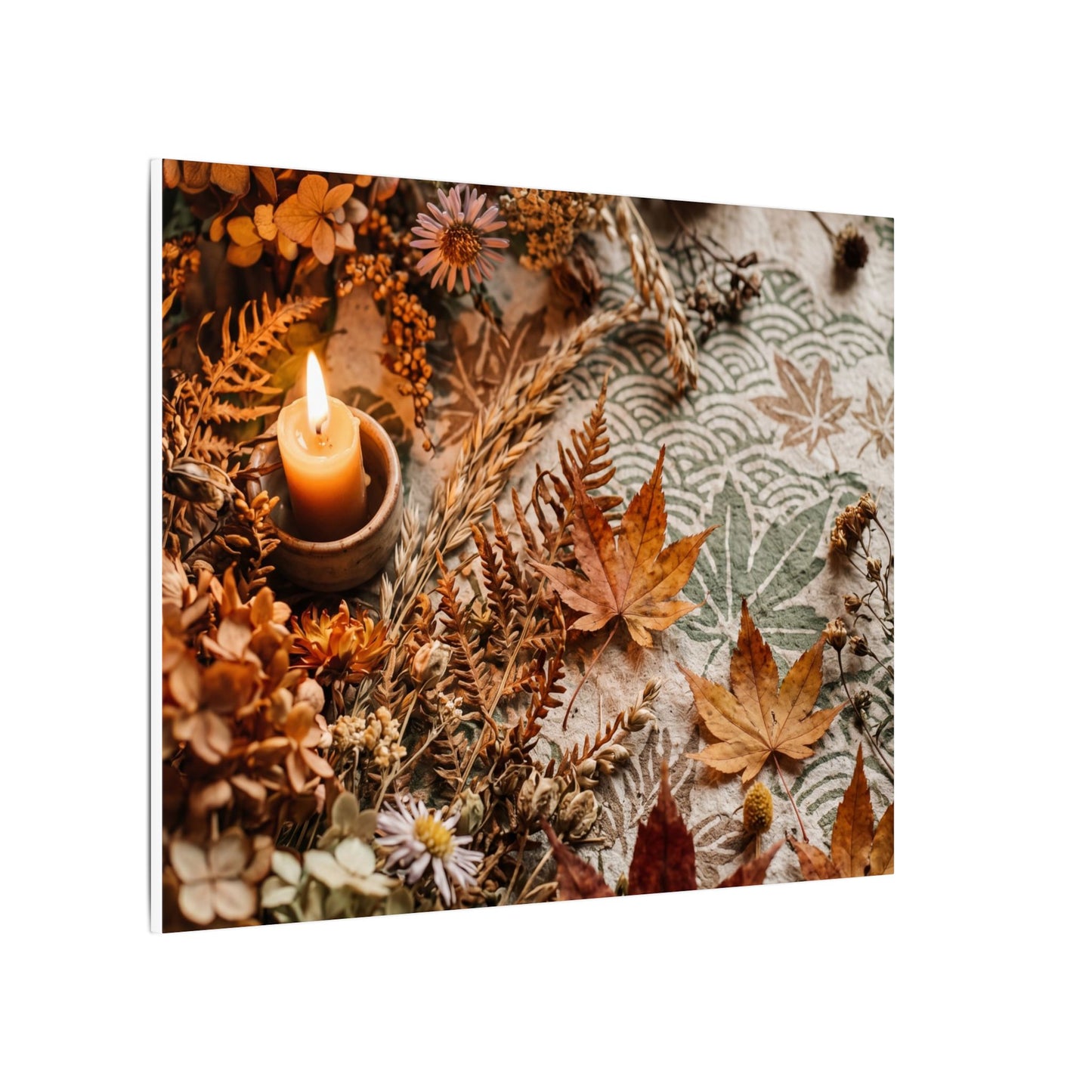Candlelight Dried Flowers Canvas Art - Japandi Seijaku
