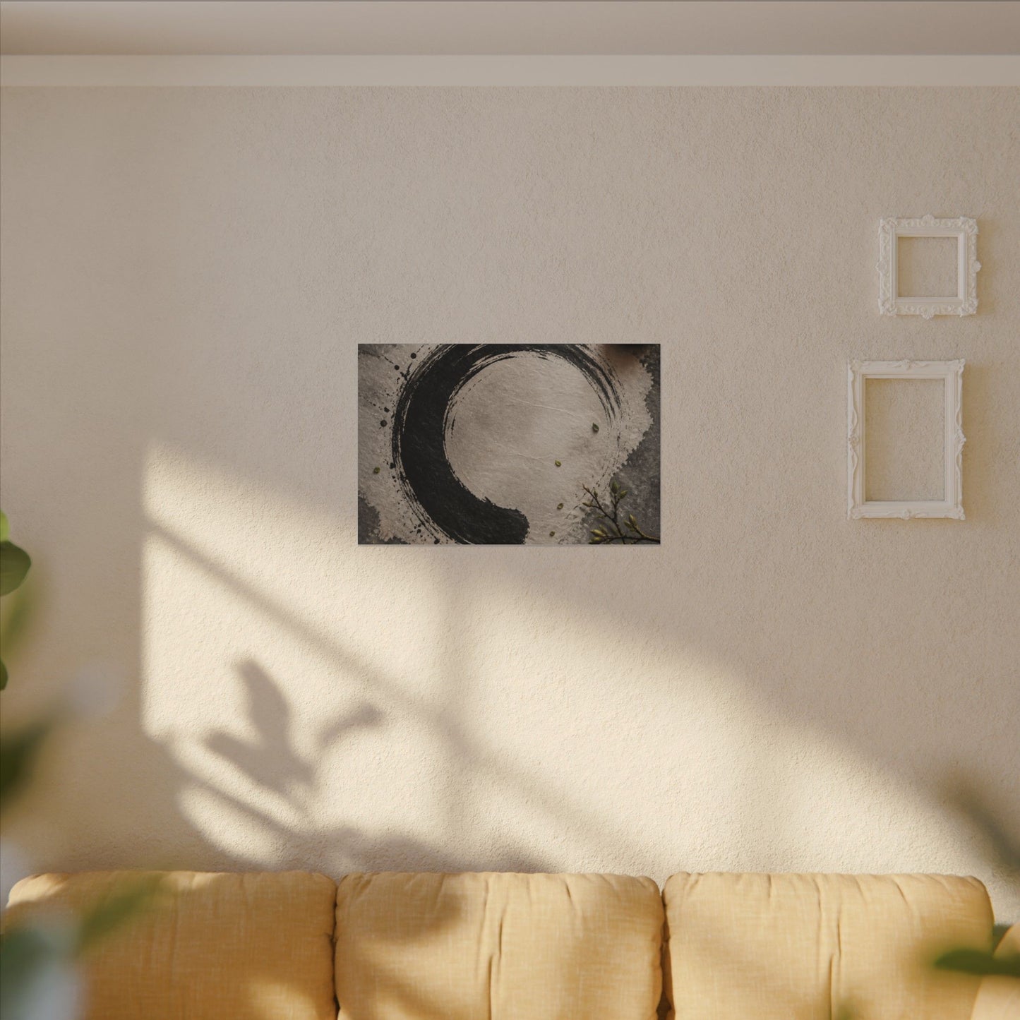 Candlelight Ink Brushstroke Canvas Art - Zen Ma