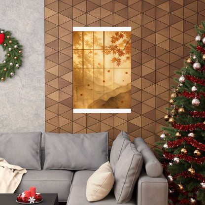Shoji Screen Wall Art Print | Autumn Japandi Texture Art
