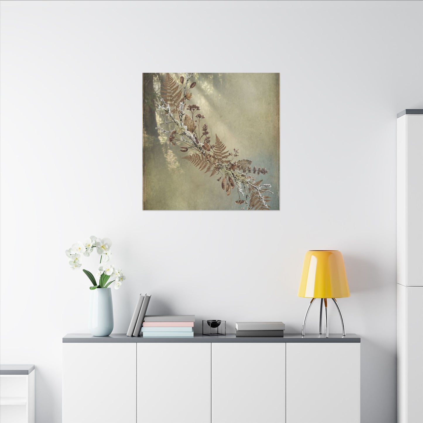 Winter Dried Flowers Forest Whimsy Canvas Art | Earthy Decor