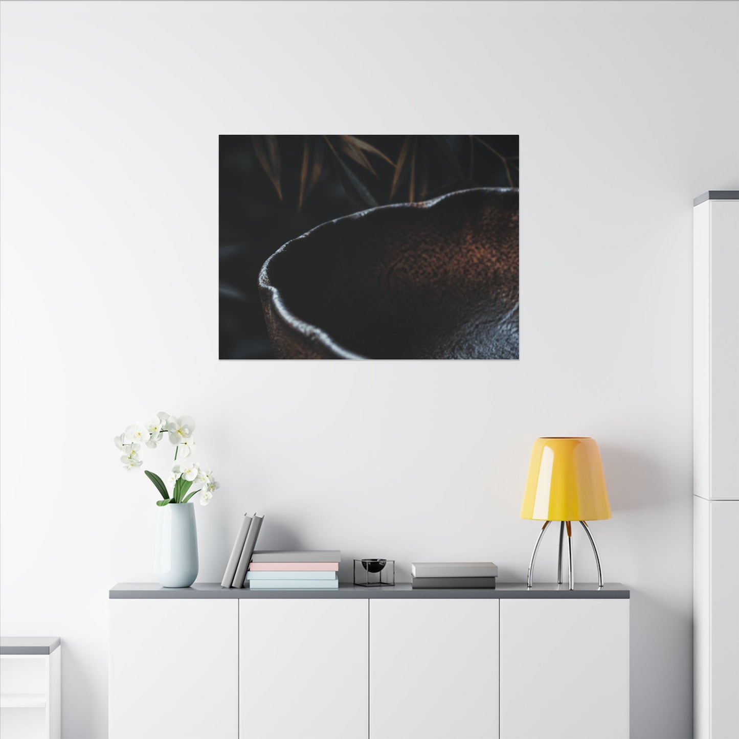 Luxurious Ceramic Bowl Canvas Art - Shadow Zen Dark Japandi