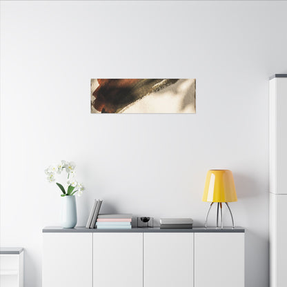 Ink Brushstroke Canvas Art | Summer Dark Japandi Moody Minimal Art