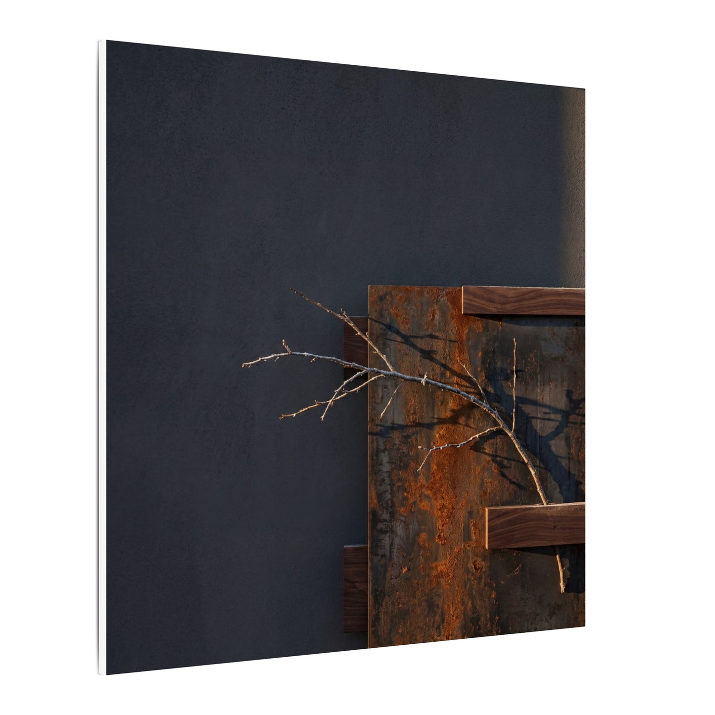 Ma Rust Patina Canvas Art - Dark Japandi Dark Texture