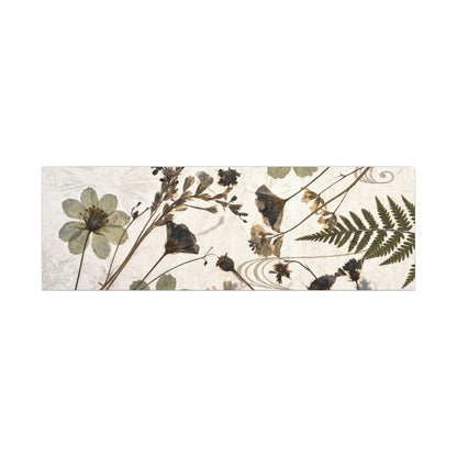 Japandi Dried Flowers in Golden Hour | Japanese Pattern Canvas Art