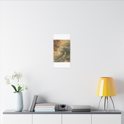 Japandi Ocean Wave in Candlelight | Japanese Pattern Canvas Art
