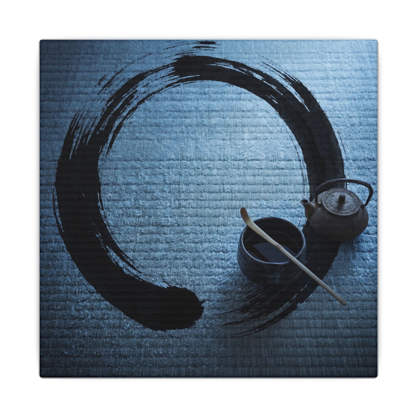 Winter Tea Ceremony Enso Canvas Art | Peaceful Decor
