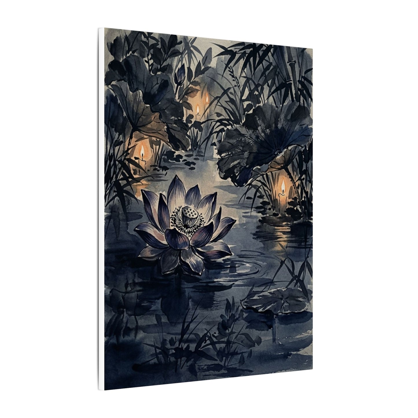 Fukinsei Lotus Flower Canvas Art - Zen Sumi E