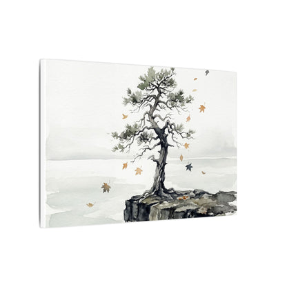 Japandi Pine Tree in Overcast | Watercolor Canvas Art