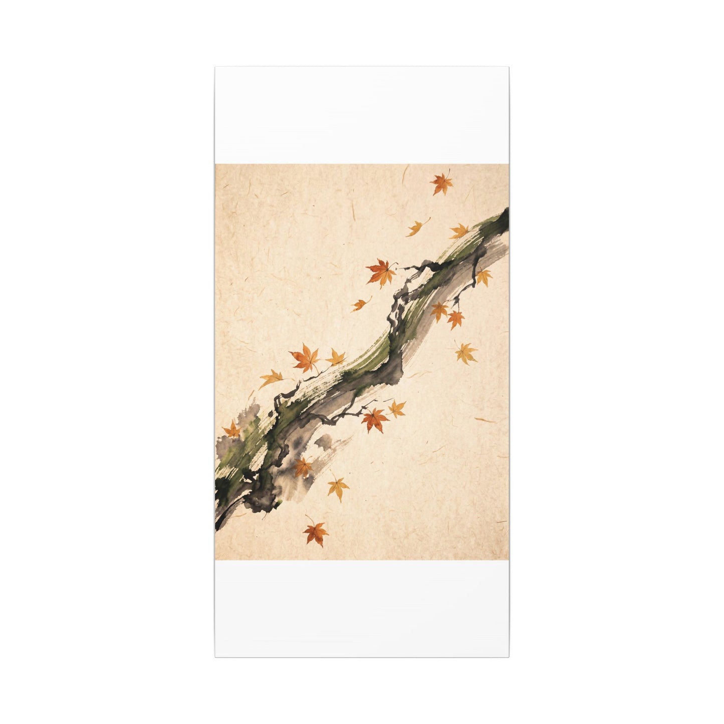 Ink Brushstroke Autumn Canvas Art | Zen Calm Design