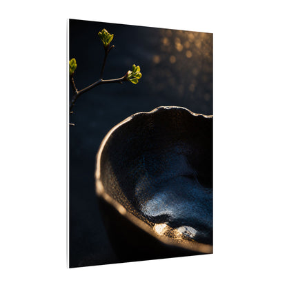 Ma Ceramic Bowl Canvas Art - Dark Japandi Shadow Zen