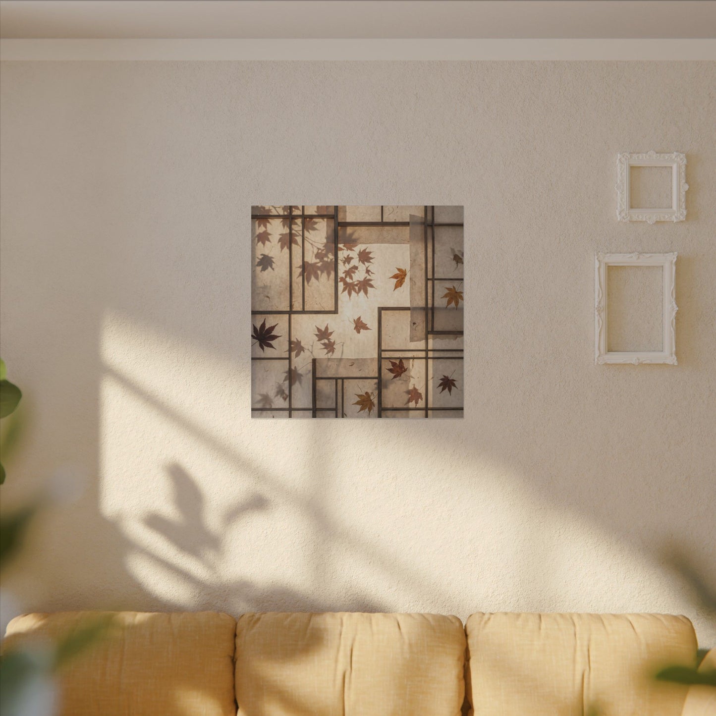 Shoji Screen Japanese Pattern Canvas Art | Neutral Japandi Art